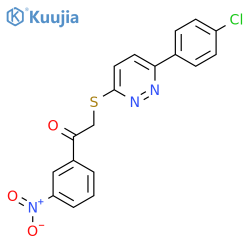 2-{6-(4-chlorophenyl)pyridazin-3-ylsulfanyl}-1-(3-nitrophenyl)ethan-1-one structure