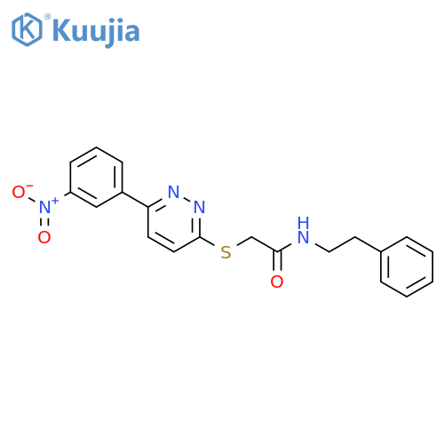 2-{6-(3-nitrophenyl)pyridazin-3-ylsulfanyl}-N-(2-phenylethyl)acetamide structure