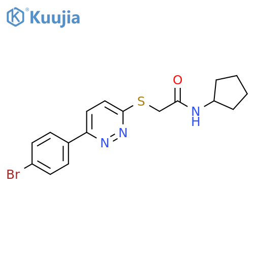 2-{6-(4-bromophenyl)pyridazin-3-ylsulfanyl}-N-cyclopentylacetamide structure