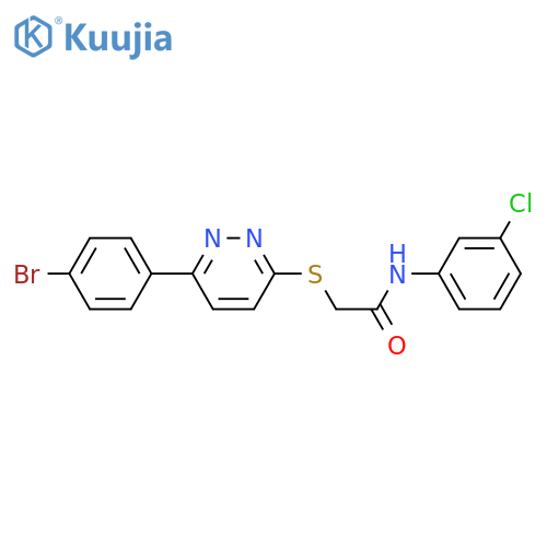 2-{6-(4-bromophenyl)pyridazin-3-ylsulfanyl}-N-(3-chlorophenyl)acetamide structure
