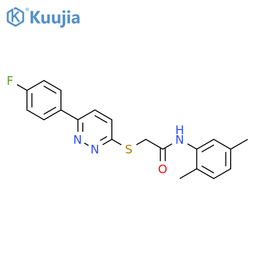 N-(2,5-dimethylphenyl)-2-{6-(4-fluorophenyl)pyridazin-3-ylsulfanyl}acetamide structure