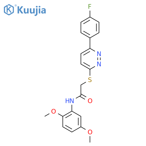 N-(2,5-dimethoxyphenyl)-2-{6-(4-fluorophenyl)pyridazin-3-ylsulfanyl}acetamide structure