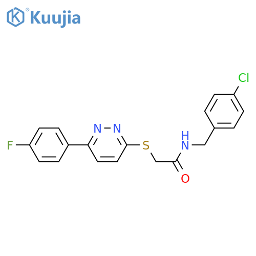 N-(4-chlorophenyl)methyl-2-{6-(4-fluorophenyl)pyridazin-3-ylsulfanyl}acetamide structure