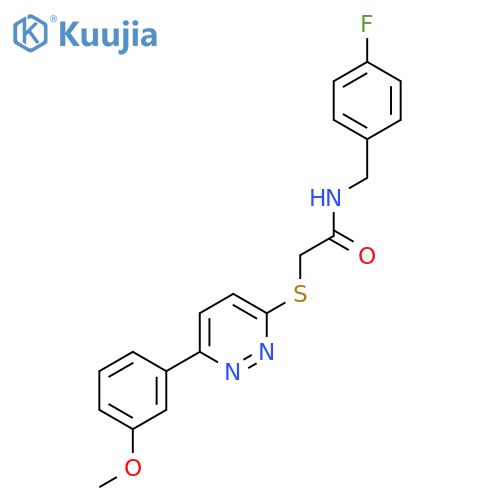 N-(4-fluorophenyl)methyl-2-{6-(3-methoxyphenyl)pyridazin-3-ylsulfanyl}acetamide structure