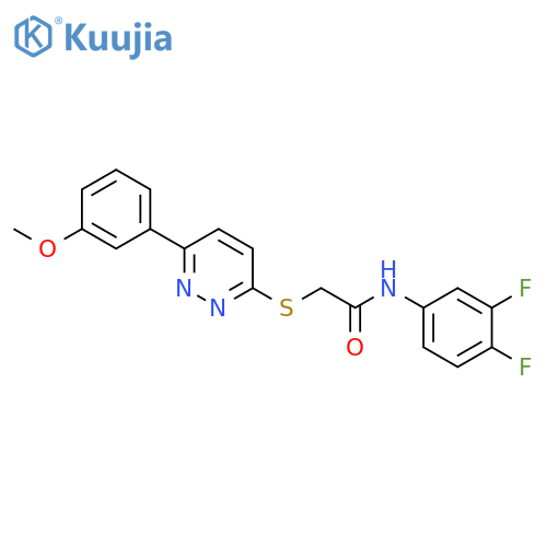 N-(3,4-difluorophenyl)-2-{6-(3-methoxyphenyl)pyridazin-3-ylsulfanyl}acetamide structure