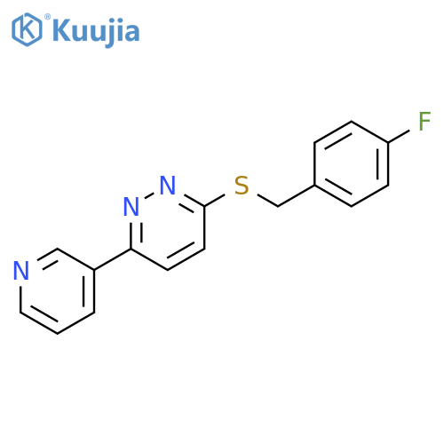 3-{(4-fluorophenyl)methylsulfanyl}-6-(pyridin-3-yl)pyridazine structure