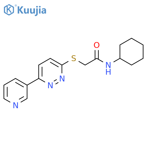 N-cyclohexyl-2-{6-(pyridin-3-yl)pyridazin-3-ylsulfanyl}acetamide structure