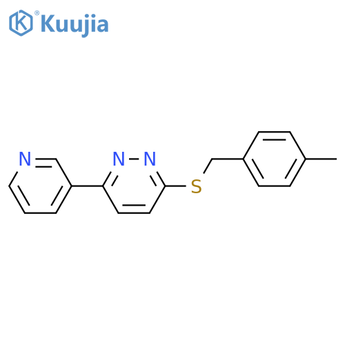 3-{(4-methylphenyl)methylsulfanyl}-6-(pyridin-3-yl)pyridazine structure