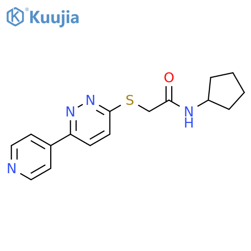 N-cyclopentyl-2-{6-(pyridin-4-yl)pyridazin-3-ylsulfanyl}acetamide structure