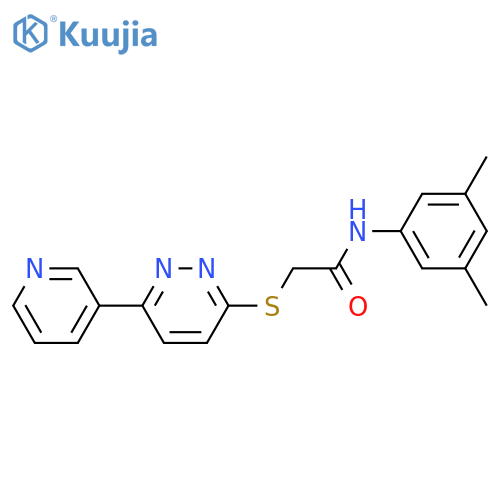 N-(3,5-dimethylphenyl)-2-{6-(pyridin-3-yl)pyridazin-3-ylsulfanyl}acetamide structure