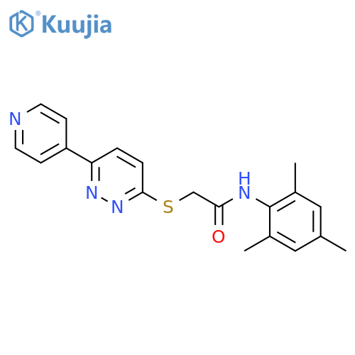 2-{6-(pyridin-4-yl)pyridazin-3-ylsulfanyl}-N-(2,4,6-trimethylphenyl)acetamide structure