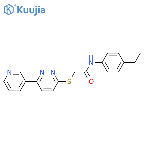 N-(4-ethylphenyl)-2-{6-(pyridin-3-yl)pyridazin-3-ylsulfanyl}acetamide structure