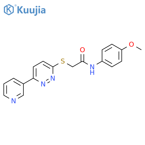 N-(4-methoxyphenyl)-2-{6-(pyridin-3-yl)pyridazin-3-ylsulfanyl}acetamide structure