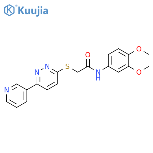 N-(2,3-dihydro-1,4-benzodioxin-6-yl)-2-{6-(pyridin-3-yl)pyridazin-3-ylsulfanyl}acetamide structure