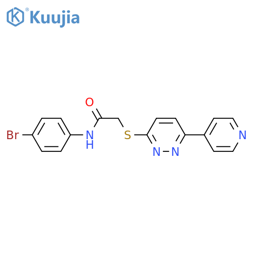 N-(4-bromophenyl)-2-{6-(pyridin-4-yl)pyridazin-3-ylsulfanyl}acetamide structure