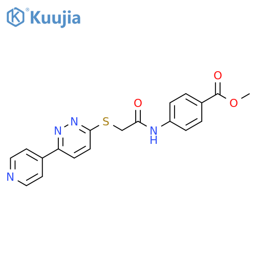 methyl 4-(2-{6-(pyridin-4-yl)pyridazin-3-ylsulfanyl}acetamido)benzoate structure