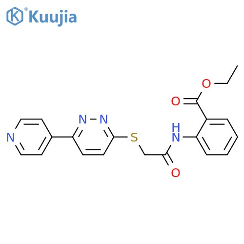 ethyl 2-(2-{6-(pyridin-4-yl)pyridazin-3-ylsulfanyl}acetamido)benzoate structure