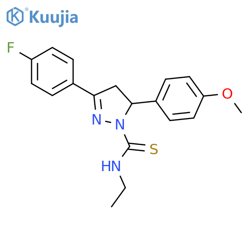 1H-Pyrazole-1-carbothioamide,N-ethyl-3-(4-fluorophenyl)-4,5-dihydro-5-(4-methoxyphenyl)- structure