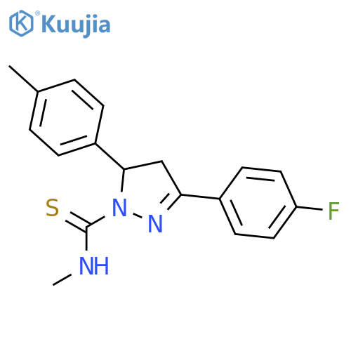 1H-Pyrazole-1-carbothioamide,3-(4-fluorophenyl)-4,5-dihydro-N-methyl-5-(4-methylphenyl)- structure