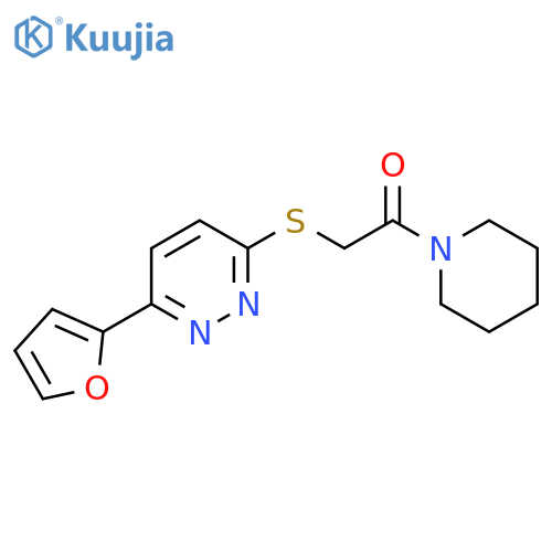 2-{6-(furan-2-yl)pyridazin-3-ylsulfanyl}-1-(piperidin-1-yl)ethan-1-one structure
