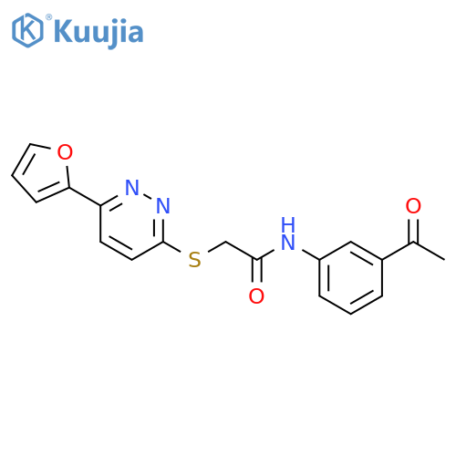 N-(3-acetylphenyl)-2-{6-(furan-2-yl)pyridazin-3-ylsulfanyl}acetamide structure