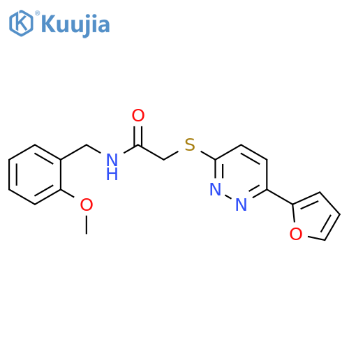 2-{6-(furan-2-yl)pyridazin-3-ylsulfanyl}-N-(2-methoxyphenyl)methylacetamide structure