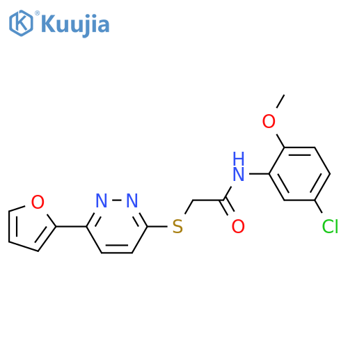 N-(5-chloro-2-methoxyphenyl)-2-{6-(furan-2-yl)pyridazin-3-ylsulfanyl}acetamide structure