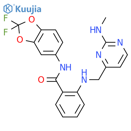 Benzamide,N-(2,2-difluoro-1,3-benzodioxol-5-yl)-2-[[[2-(methylamino)-4-pyrimidinyl]methyl]amino]- structure