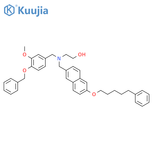 Ethanol,2-[[[3-methoxy-4-(phenylmethoxy)phenyl]methyl][[6-[(5-phenylpentyl)oxy]-2-naphthalenyl]methyl]amino]- structure