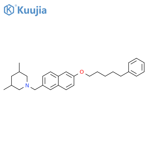 Piperidine,3,5-dimethyl-1-[[6-[(5-phenylpentyl)oxy]-2-naphthalenyl]methyl]- structure