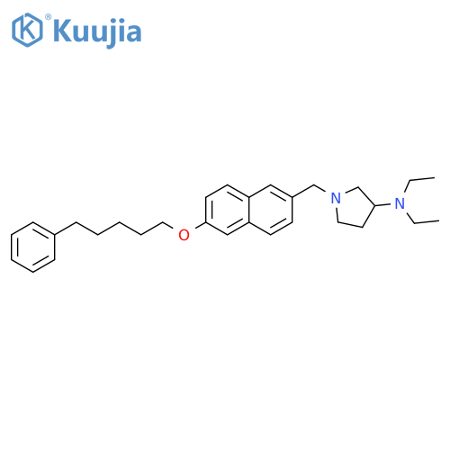 3-Pyrrolidinamine,N,N-diethyl-1-[[6-[(5-phenylpentyl)oxy]-2-naphthalenyl]methyl]- structure