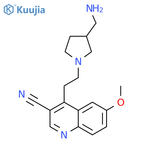3-Quinolinecarbonitrile,4-[2-[(3S)-3-(aminomethyl)-1-pyrrolidinyl]ethyl]-6-methoxy- structure
