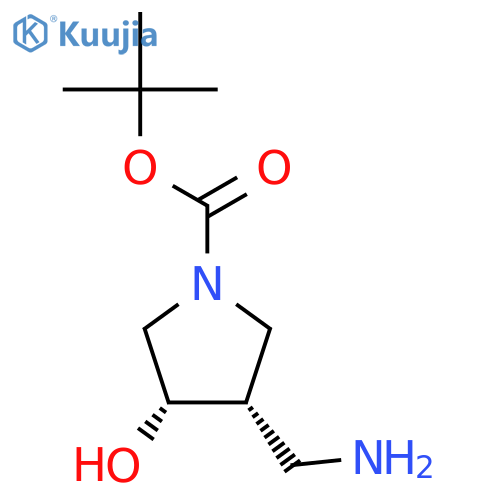 tert-butyl (3S,4S)-3-(aminomethyl)-4-hydroxypyrrolidine-1-carboxylate structure