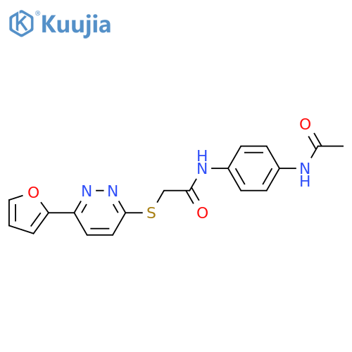 N-(4-acetamidophenyl)-2-{6-(furan-2-yl)pyridazin-3-ylsulfanyl}acetamide structure