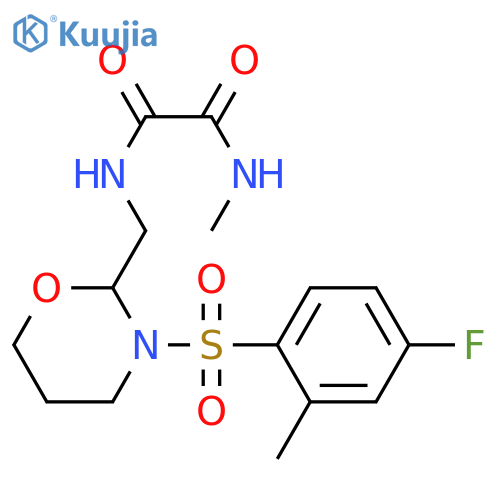 N'-{3-(4-fluoro-2-methylbenzenesulfonyl)-1,3-oxazinan-2-ylmethyl}-N-methylethanediamide structure