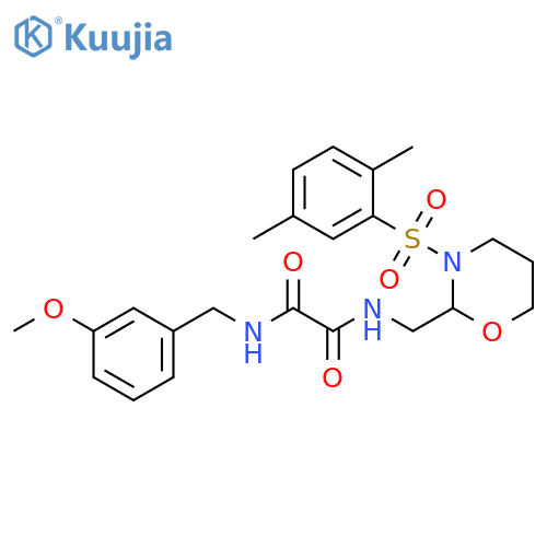 N-{3-(2,5-dimethylbenzenesulfonyl)-1,3-oxazinan-2-ylmethyl}-N'-(3-methoxyphenyl)methylethanediamide structure