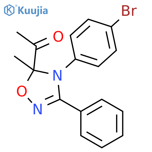 Ethanone,1-[4-(4-bromophenyl)-4,5-dihydro-5-methyl-3-phenyl-1,2,4-oxadiazol-5-yl]- structure