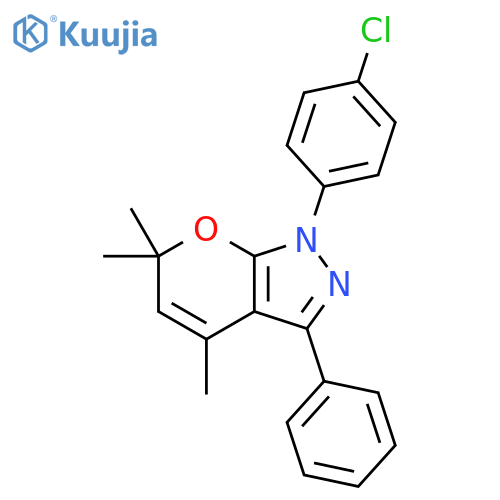 Pyrano[2,3-c]pyrazole, 1-(4-chlorophenyl)-1,6-dihydro-4,6,6-trimethyl-3-phenyl- structure