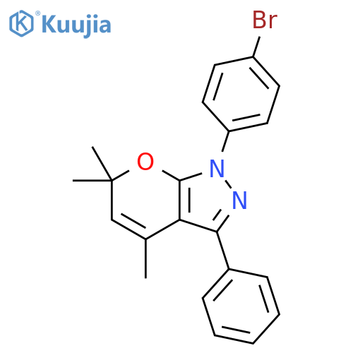 Pyrano[2,3-c]pyrazole, 1-(4-bromophenyl)-1,6-dihydro-4,6,6-trimethyl-3-phenyl- structure
