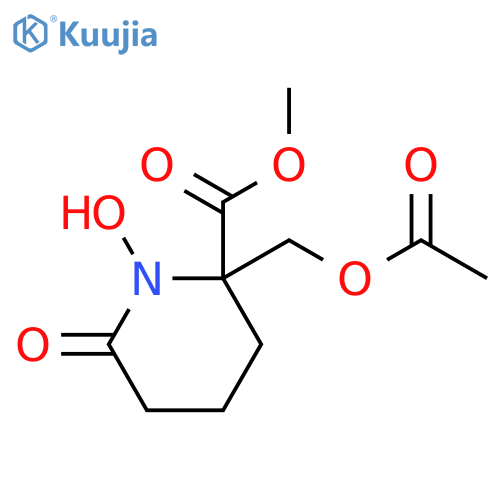 2-Piperidinecarboxylic acid, 2-[(acetyloxy)methyl]-1-hydroxy-6-oxo-,methyl ester structure