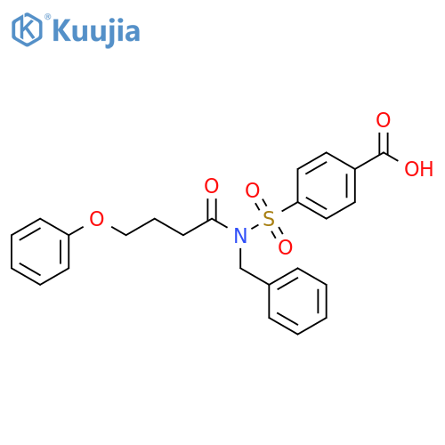 Benzoic acid, 4-[[(1-oxo-4-phenoxybutyl)(phenylmethyl)amino]sulfonyl]- structure