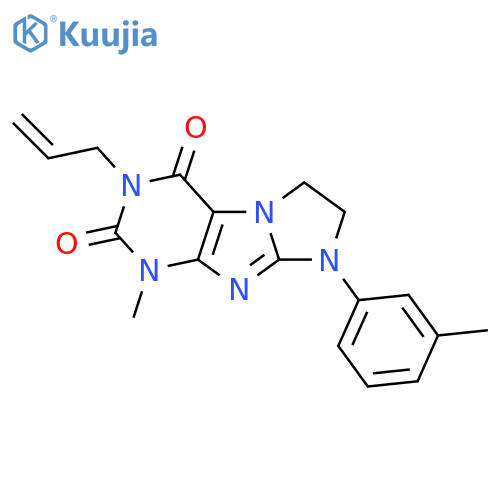 1-methyl-8-(3-methylphenyl)-3-(prop-2-en-1-yl)-1H,2H,3H,4H,6H,7H,8H-imidazo1,2-gpurine-2,4-dione structure