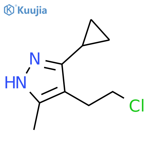 4-(2-chloroethyl)-5-cyclopropyl-3-methyl-1H-pyrazole structure