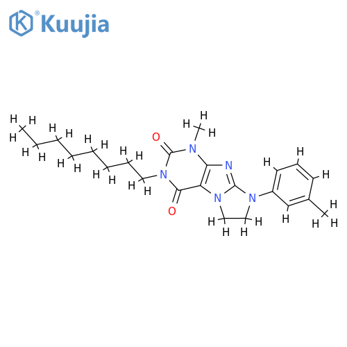 1-methyl-8-(3-methylphenyl)-3-octyl-1H,2H,3H,4H,6H,7H,8H-imidazo1,2-gpurine-2,4-dione structure
