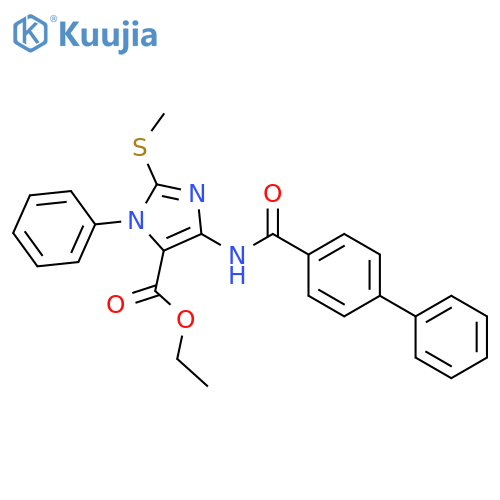 1H-Imidazole-5-carboxylic acid,4-[([1,1'-biphenyl]-4-ylcarbonyl)amino]-2-(methylthio)-1-phenyl-, ethylester structure