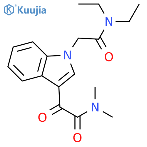 2-{1-(diethylcarbamoyl)methyl-1H-indol-3-yl}-N,N-dimethyl-2-oxoacetamide structure