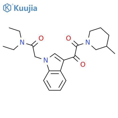 N,N-diethyl-2-{3-2-(3-methylpiperidin-1-yl)-2-oxoacetyl-1H-indol-1-yl}acetamide structure