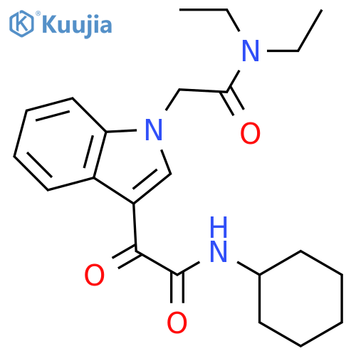 2-{3-(cyclohexylcarbamoyl)carbonyl-1H-indol-1-yl}-N,N-diethylacetamide structure