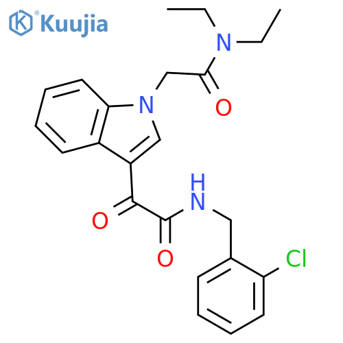 2-3-({(2-chlorophenyl)methylcarbamoyl}carbonyl)-1H-indol-1-yl-N,N-diethylacetamide structure