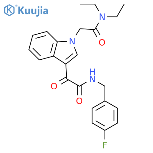 N,N-diethyl-2-3-({(4-fluorophenyl)methylcarbamoyl}carbonyl)-1H-indol-1-ylacetamide structure